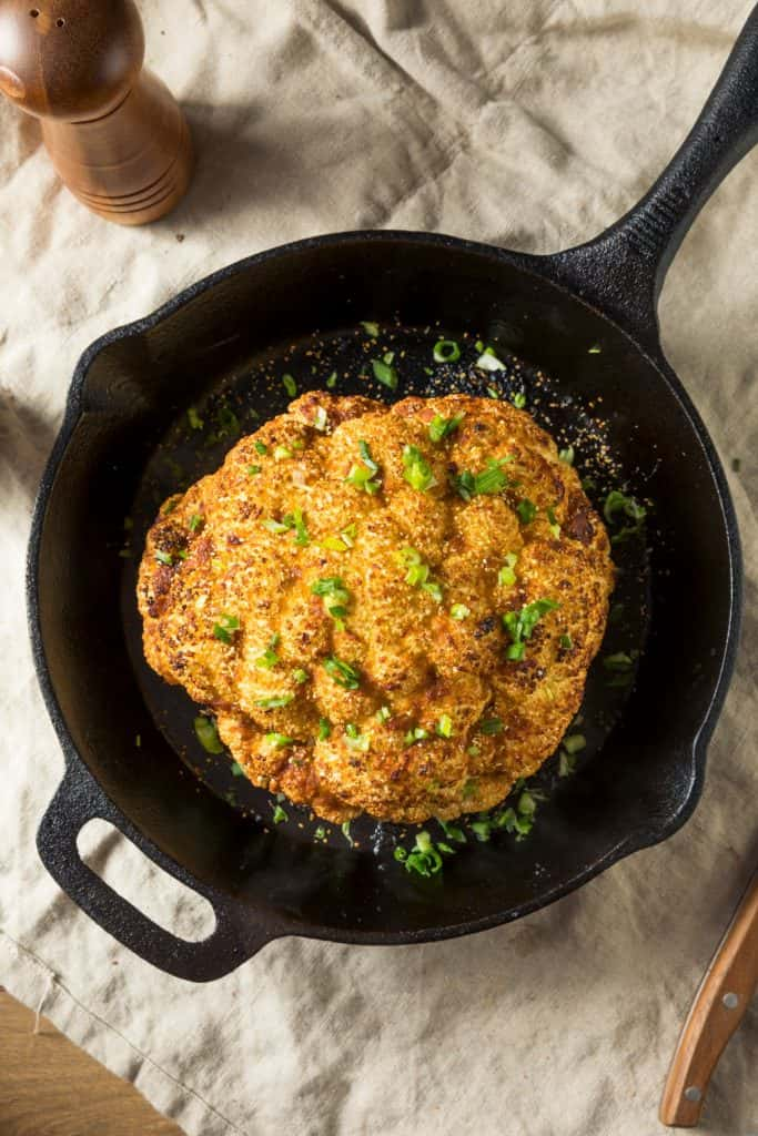 Whole Roasted Cauliflower With Butter Sauce