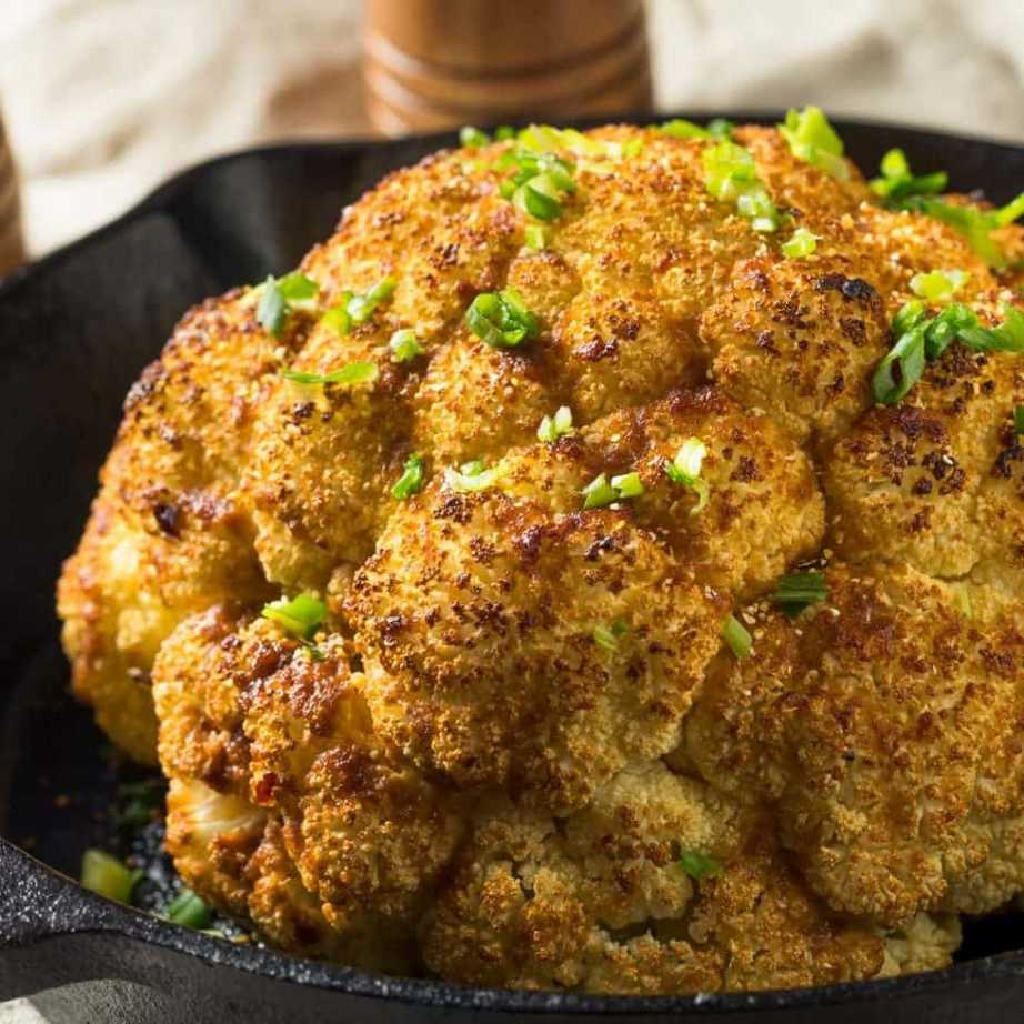 Whole Roasted Cauliflower With Butter Sauce