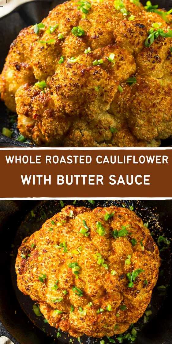 Whole Roasted Cauliflower With Butter Sauce